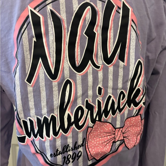 NAU college purple long sleeve graphic back tee size M - Picture 5 of 7
